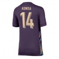 Camiseta Inglaterra Ezri Konsa #14 Visitante Equipación para mujer Eurocopa 2024 manga corta